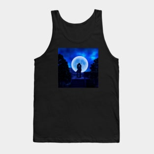 A boy and a girl are standing and making love in the moonlight. Tank Top